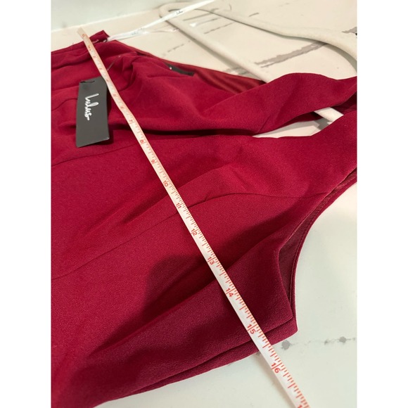 NWT Lulus So Flirty Dark‎ Magenta One-Shoulder Cutout Asymmetrical Dress Large - Picture 10 of 10